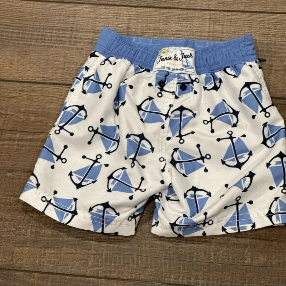 Janie and Jack swim shorts size 12-18 months Anchor Sailboat